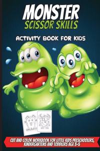 Monster Scissor Skills Activity Book For Kids