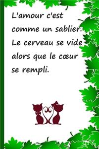 L'amour c'est comme un sablier. Le cerveau se vide alors que le coeur se rempli.