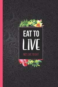 Eat to live not live to eat