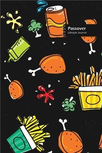 Passover Lifestyle Journal, Blank Write-in Notebook, Dotted Lines, Wide Ruled, Size (A5) 6 x 9 In (Black)