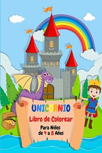 Unicornio Libro de Colorear Para Niños de 4 a 8 Años