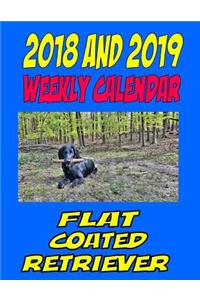 2018 and 2019 Weekly Calendar Flat Coated Retriever