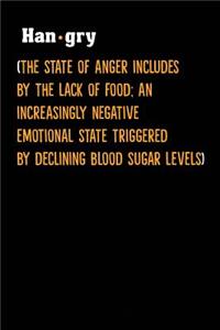 Hangry (The State Of Anger Includes By The Lack Of Food; An Increasingly Negative Emotional State Triggered By Declining Blood Sugar Levels)