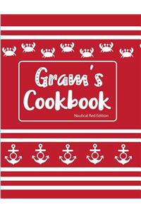 Gram's Cookbook Nautical Red Edition