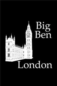 Big Ben in London - Lined Notebook with Black Cover