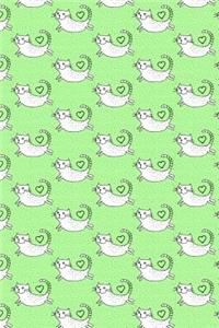 Journal Notebook For Cat Lovers Flying Cats Pattern 4
