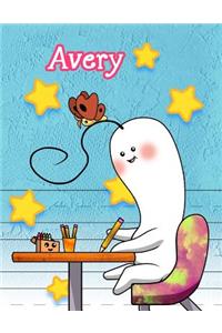 Avery: Personalized Book with Child's Name, Primary Writing Tablet, 65 Sheets of Practice Paper, 1