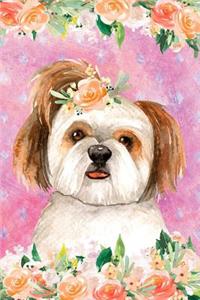 Bullet Journal Notebook for Dog Lovers Shih Tzu in Flowers 3