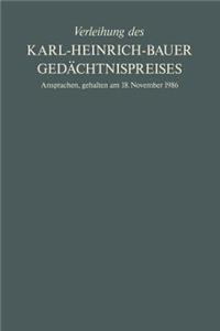 Verleihung Des Karl-Heinrich-Bauer Gedächtnispreises