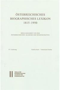 Osterreichisches Biographisches Lexikon 1815-1950 / Osterreichisches Biographisches Lexikon 1815-1950 Lieferung 67