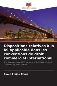 Dispositions relatives à la loi applicable dans les conventions de droit commercial international