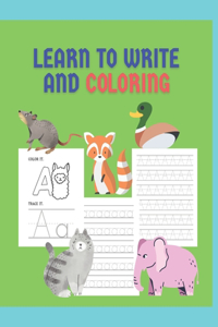 Learn To Write And Coloring