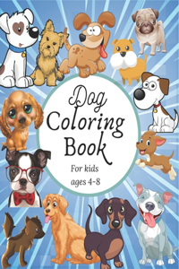 Dog coloring book for kids 4-8: dot to dot coloring book for kids and graph chart (100 pages and trim size 8.5''x11'')