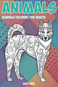 Mandala Coloring for Adults - Animals - Easy Level