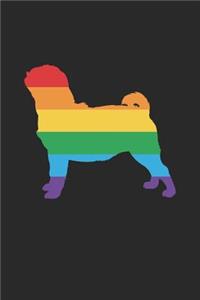 Pug Notebook - Gay Pride Flag Pug LGBT Pride Month LGBT Ally - Pug Journal