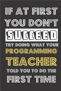 If At First You Don't Succeed Try Doing What Your Programming Teacher Told You To Do The First Time