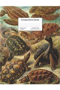 Composition Book College-Ruled Vintage Turtles Scientific Illustrations