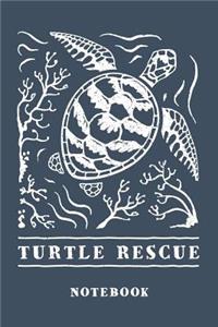 Turtle Rescue Notebook. Blank Lined Journal for Writing and Note Taking.