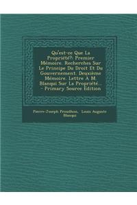 Qu'est-ce Que La Propriété?