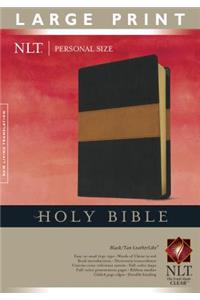 NLT Personal Size Large Print Black/Tan