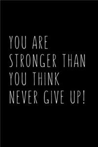 You Are Stronger Than You Think Never Give Up!