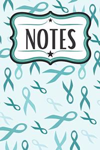 Teal Ribbon Portable Notebook