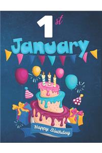 1st January Happy Birthday Notebook Journal
