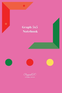 Graph 5x5 Notebook - Pink Cover -124 pages-6x9-Inches