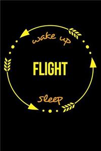 Wake Up Flight Sleep Gift Notebook for a Flight Attendant, Medium Ruled Journal