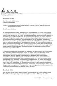 Consequences of the Ruling by the 11th Circuit Court of Appeals on Forest Management Projects