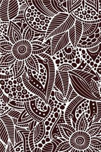 Deco Floral Notebook: Mahogany: Notebook 6 X 9: Notebook 250 Pages