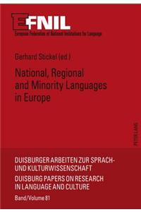 National, Regional and Minority Languages in Europe