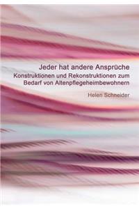Jeder Hat Andere Anspruche