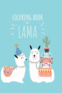 Coloring book with lama