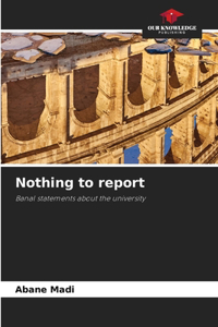 Nothing to report