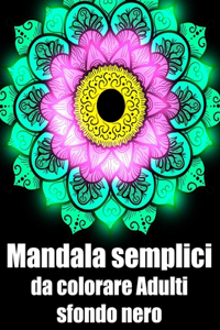 Mandala semplici da colorare adulti sfondo nero