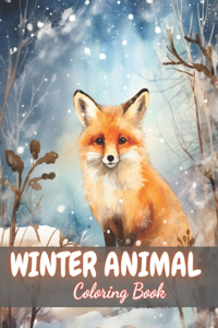 Winter Animal Coloring Book for Adults