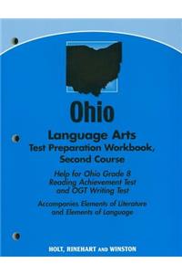 Ohio Language Arts Test Preparation Workbook, Second Course: Help for Ohio Grade 8 Reading Achievement Test and OGT Writing Test