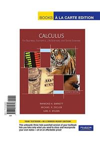 Calculus for Business, Economics, Life Sciences & Social Sciences, Books a la Carte Edition