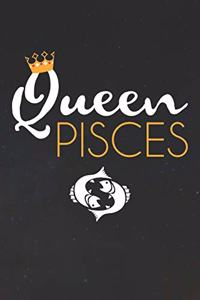 Pisces Notebook 'Queen Pisces' - Zodiac Diary - Horoscope Journal - Pisces Gifts for Her