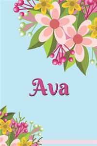 Ava Personalized Blank Lined Journal Notebook