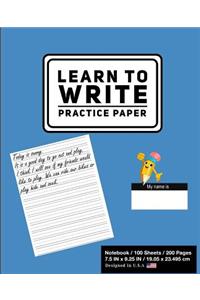 Learn To Write Practice Paper