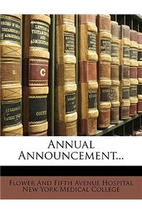 Annual Announcement...