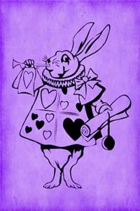 Alice in Wonderland Journal - White Rabbit With Trumpet (Purple)