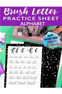 Brush Letter Alphabet Practice Sheet