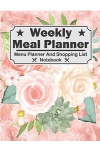 Weekly Meal Planner - Menu Planner And Shopping List Notebook