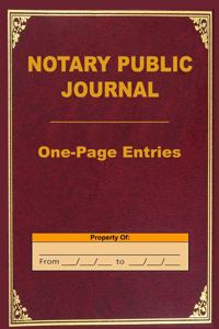 Notary Public Journal One-Page Entries