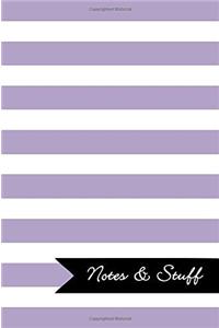 Notes & Stuff Lined Notebook With Thistle Purple Striped Pattern Cover