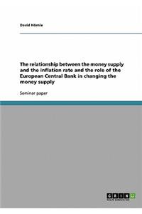The relationship between the money supply and the inflation rate and the role of the European Central Bank in changing the money supply