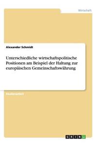 Unterschiedliche wirtschaftspolitische Positionen am Beispiel der Haltung zur europäischen Gemeinschaftswährung